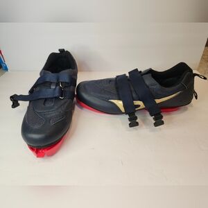 H2row.net Navy Blue Creme Rowing Shoes With BATLogic Plates Men S 13 EU 48 NWOB